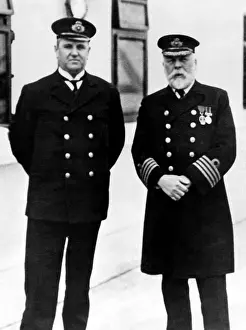 Titanic Prints: Captain Edward Smith (right), of the RMS Titanic