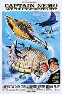 Chuck Prints: CAPTAIN NEMO AND THE UNDERWATER CITY, l-r: Chuck Connors, Robert Ryan on poster art, 1969
