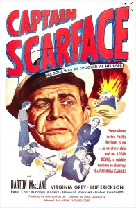 Scar Prints: CAPTAIN SCARFACE, US poster, Barton MacLane (center), 1953