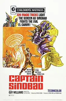 Fist Prints: CAPTAIN SINDBAD, US poster art, Guy Williams (arm raised), 1963