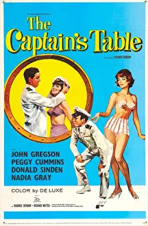 Swimsuit Prints: THE CAPTAIN'S TABLE, US poster, from left: John Gregson, Nadia Gray, 1959
