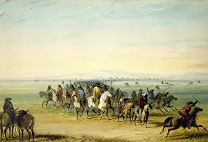 Lcgrart Prints: CARAVAN EN ROUTE, 1858-1860, by Alfred Jacob Miller, painting, watercolor on paper