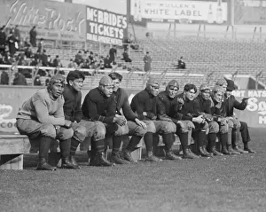 Fans Prints: Carlisle Indian School, football players on the bench