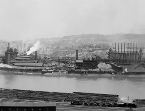 Metals Prints: Carnegie blast furnaces at the Homestead Steel Works, Pennsylvania ca. 1905