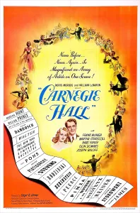 Conductor Prints: CARNEGIE HALL, US poster, center: Marsha Hunt, Harry James, 1947