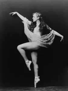 Nudes Prints: Carol Bergman, a Ziegfeld girl posed nude but a veil and her long hair provide coverage