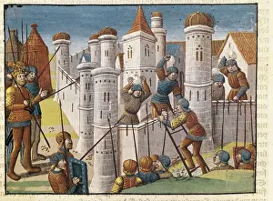 Charlemagne Or Charles I 742 814 Prints: Carolingian Empire. The army of Charles the Great fighting to conquer Rome