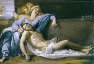 CARRACHE, Annibale. Lamentation of Christ (Piet). 1603. Painting on copper. Baroque art. Oil on wood. AUSTRIA. Vienna. Kunsthistorisches Museum Vienna (Museum of Art History)