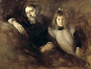 Symbolist Prints: CARRIERE, Eugne (1849-1906). Alphonse Daudet and his Daughter