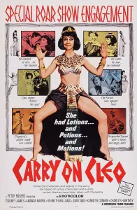 Spoof Prints: CARRY ON CLEO, US poster art, center: Amanda Barrie, 1964