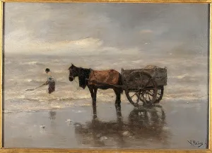 Domestic Animals Prints: The Cart on the Beach, by Unknown Artist
