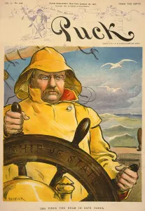 Cartoons Prints: Cartoon entitled '1902 finds the helm in safe hands