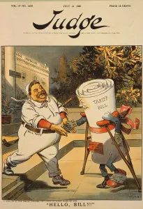 Law Making Prints: Cartoon about the Payne-Aldrich Tariff of 1909, 'Hello, Bill!!