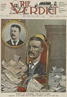 Office Prints: Cartoon shows the aging effect of 18 months as New York Governor on Theodore Roosevelt