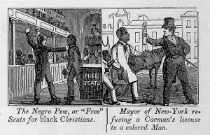 Abolitionists Prints: Cartoons depicting the racial discrimination suffered by free blacks in the cities of the Northern Free states