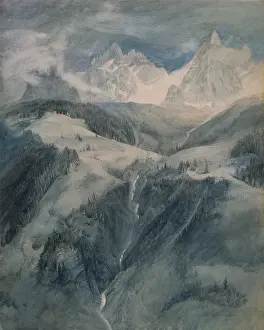 English Prints: Cascade de la Folie, Chamoni, 1849