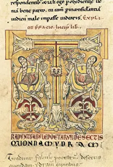 Miniatures Prints: CASIANO, Juan (360-435). Chapter letter of the book 'De Incarnatione Domini contra Nestorium'