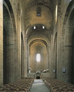 Castle and Collegiate Church of Saint Vincent. 12th c. SPAIN. Cardona. Colegiata de San Vicente (Collegiate Church of San Vicente). Romanesque art. Architecture
