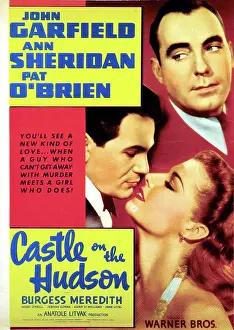 August Prints: CASTLE ON THE HUDSON, US poster art, Pat O'Brien, John Garfield, Ann Sheridan, 1940