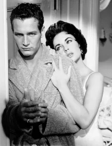 Bathrobe Prints: CAT ON A HOT TIN ROOF, from left, Paul Newman, Elizabeth Taylor, 1958