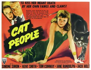 Simon Prints: CAT PEOPLE, top left from left: Jane Randolph, Kent Smith, right: Simone Simon, 1942
