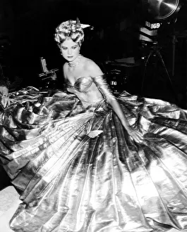 Edith Head Prints: TO CATCH A THIEF, Grace Kelly, on-set in a gown by Edith Head, 1955