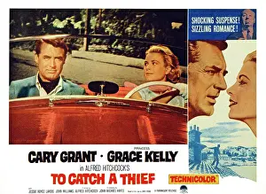 1955 Movies Prints: TO CATCH A THIEF, US lobbycard, from left: Cary Grant, Grace Kelly, 1955