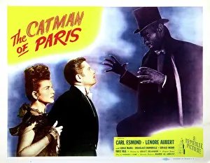 Attacking Prints: THE CATMAN OF PARIS, from left, Lenore Aubert, Carl Esmond, Robert Wilke, 1946