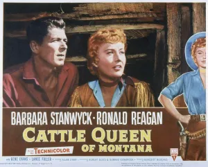 Reagan Prints: CATTLE QUEEN OF MONTANA, Ronald Reagan, Barbara Stanwyck, 1954