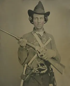 Revolvers Prints: Cavalry soldier wears a Confederate uniform