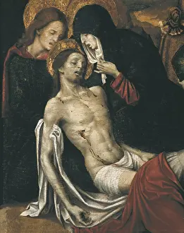 CAVARO, Pietro (?-1538). Descent. beg. 16th c. Detail. Renaissance art. Oil. ITALY. Cagliari. National Picture Gallery