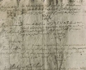 CERVANTES SAAVEDRA, Miguel de (1547-1616). Miguel de Cervantes and Catalinia de Salazar y Palacios marriage certificate (12th December 1584). SPAIN. Esquivias. Parish Church