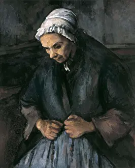 1896 Prints: CEZANNE, Paul (1839-1906). An Old Woman with a Rosary
