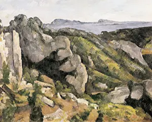 Post Impressionists Prints: CEZANNE, Paul (1839-1906). Rocks at L'Estaque