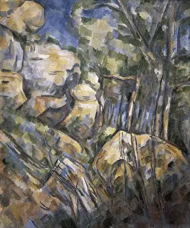1101artcom Aisa Prints: CEZANNE, Paul (1839-1906). Rocks near the Caves below the Chateau Noir