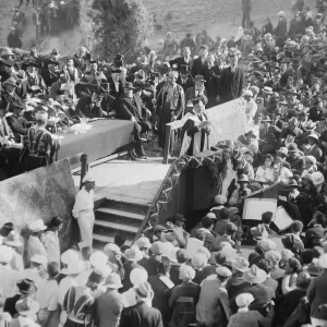 Middle East Prints: Chaim Weizmann speaking at the opening of Hebrew University in Jerusalem