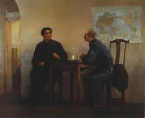 Zedong Prints: Chairman Mao meets with comrade Norman Bethune