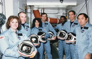 Spacesuits Prints: Challenger Crew in training before their tragic space shuttle mission