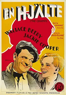 Cooper Prints: THE CHAMP, (aka EN HJALTE), Swedish poster art, Wallace Beery, Jackie Cooper, 1931