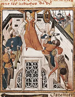 CHAMPION DES DAMES, Master of (s. XV). Des Hommes Illustres. s.XV. Wheel of Fortune. ms. 0622, f. 136