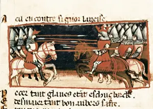 Charlemagne Or Charles I 742 814 Prints: Charlemagne guides his knights against the enemy