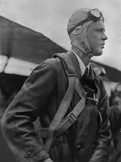 Flight Suit Prints: Charles A. Lindbergh in a flight suit and parachute, 1927