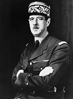 Degaulle Prints: Charles de Gaulle in exile in Britain during World War 2