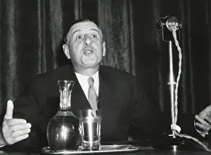 Microphones Prints: Charles De Gaulle speaking, ca