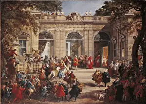 Fountain Prints: Charles III of Bourbons on Visit to Pope Benedict XIV in the Coffee House of the Quirinal