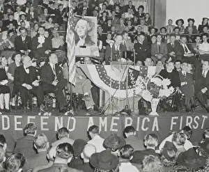 Bunting Prints: Charles Lindbergh addresses 3, 000 persons at an America First rally