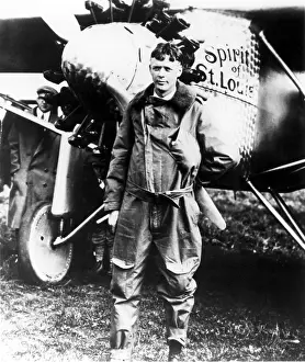 Aviator Prints: Charles Lindbergh, before takeoff of his trans-Atlantic flight