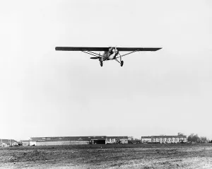 Record Holder Prints: Charles Lindbergh's airplane, the Spirit of St. Louis, in flight in 1927