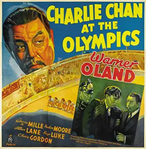 Warner Prints: CHARLIE CHAN AT THE OLYMPICS, top left and inset far right: Warner Oland