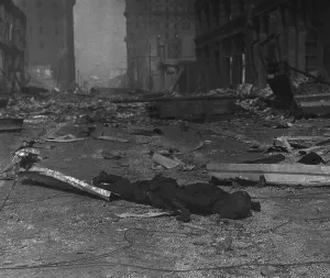 Arnold Prints: Charred corpse of a victim of the April 18